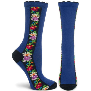 Ozone Women's Nordic Stripe Crew Sock: Navy